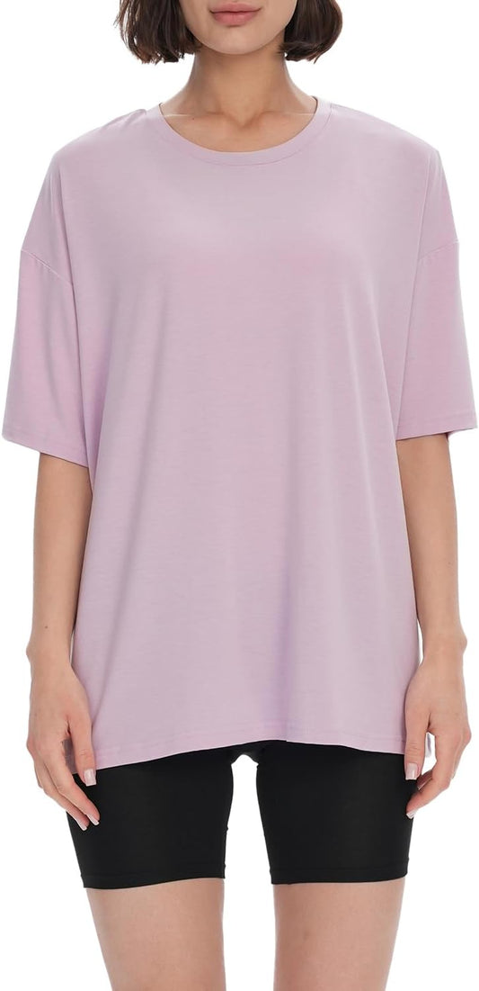 Womens Oversized T Shirts Short Sleeve Tees Loose Fit Tops for Ladies Trendy Clothes